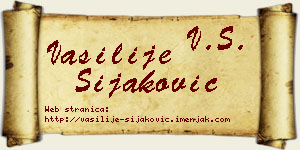 Vasilije Šijaković vizit kartica